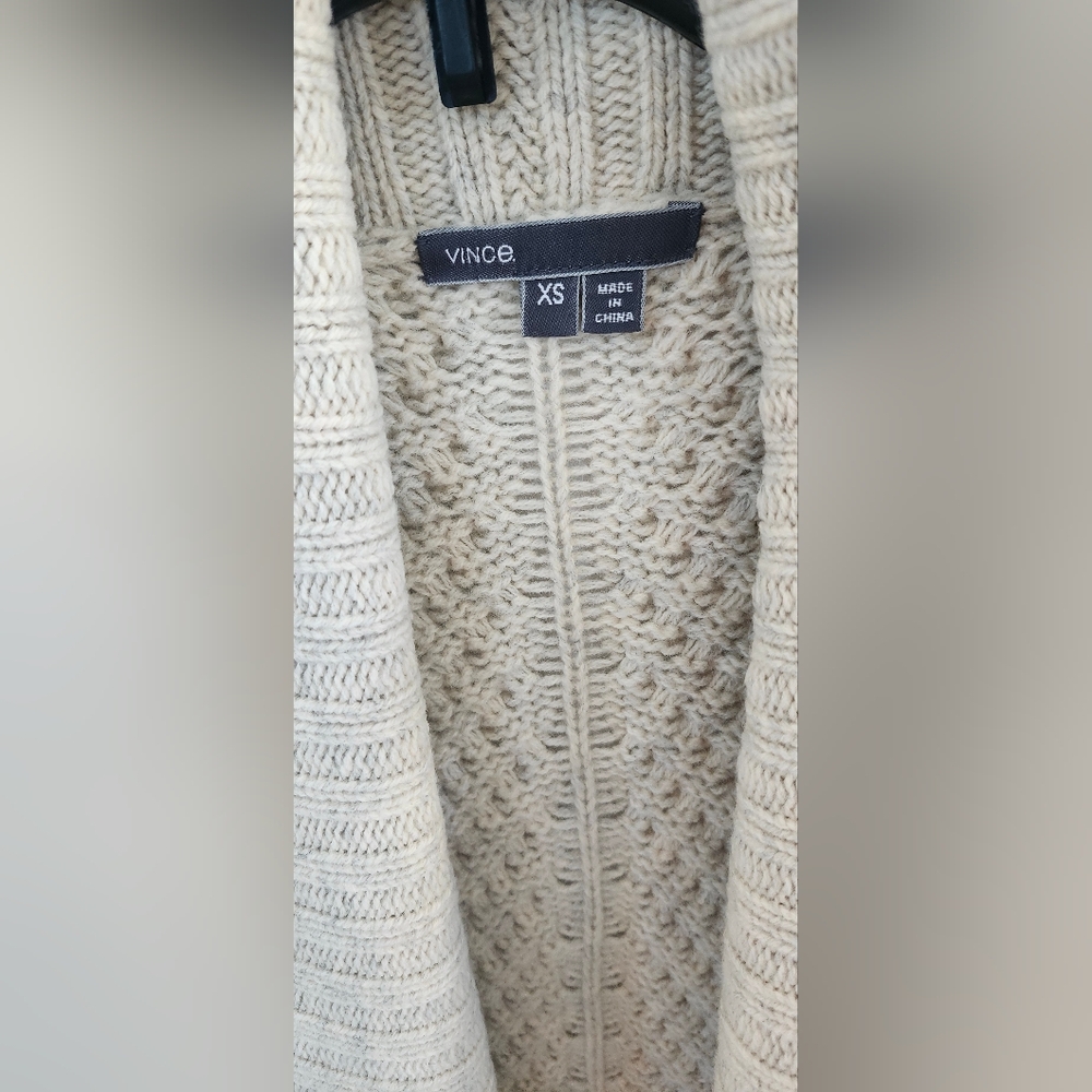 Vince $625 Yak And Wool Luxury Cardigan Size XS Oatmeal/Sand - Picture 4 of 5